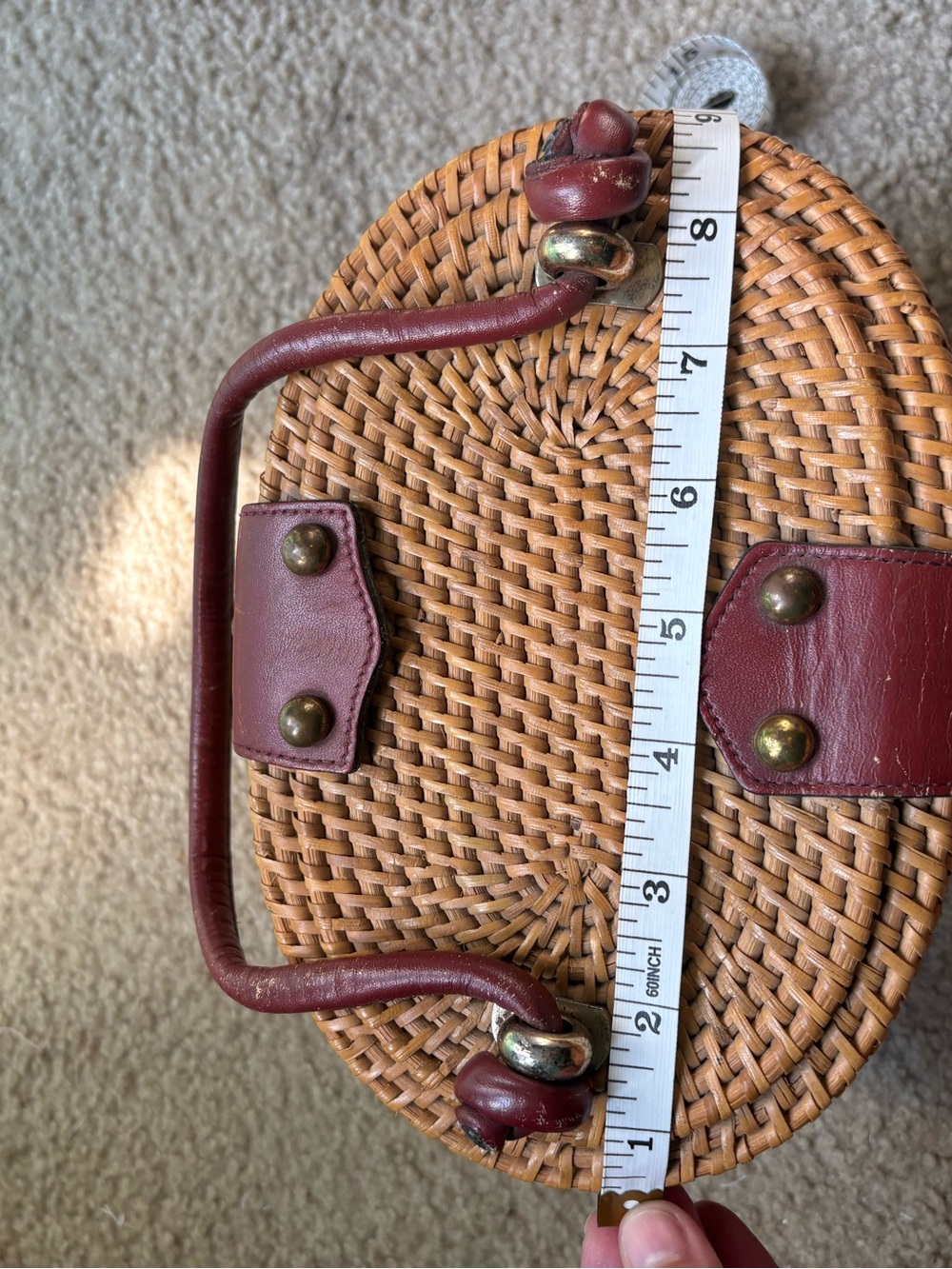 Vintage 60s/70s Etienne Aigner Handmade Wicker Basket Bag - Picture 13 of 14